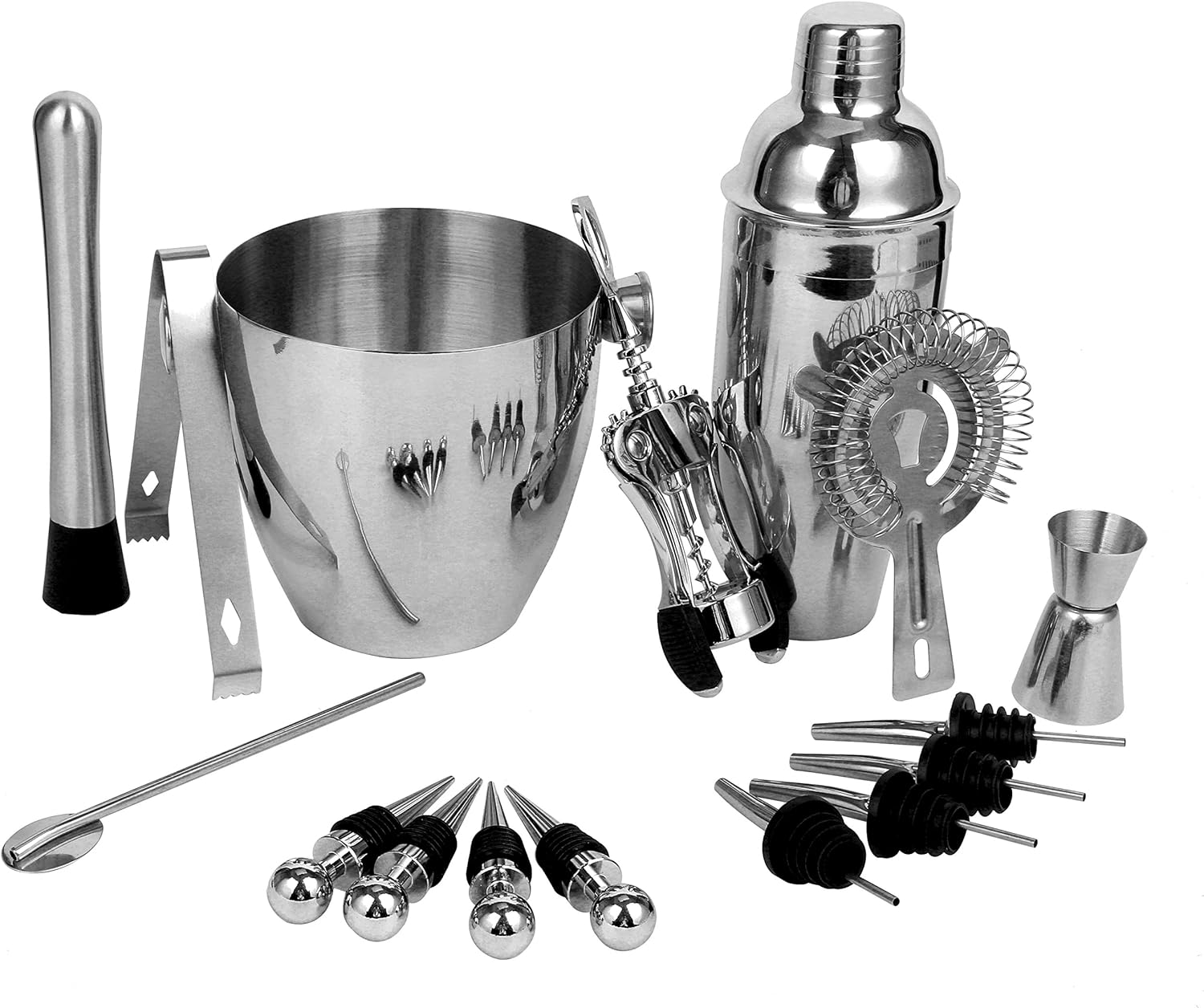 YaeBrew 16Piece Stainless Steel Wine and Cocktail Mixing Bar Set Bar