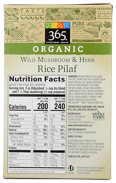 365 EVERYDAY VALUE, ORGANIC WILD MUSHROOM & HERB RICE PILAF, 6 OUNCE