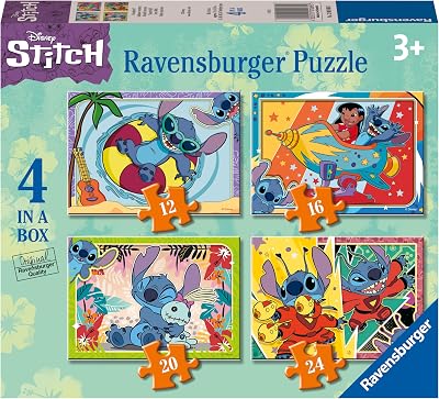 Ravensburger Disney Stitch Jigsaw Puzzles 4 in Box 12-24 Pieces Kids