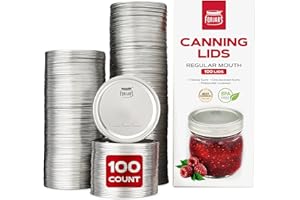 FORJARS - Canning Lids Regular Mouth, 100-Pack – Create Airtight Seals on Mason Jars to Preserve Food for Meal Prep & Food St