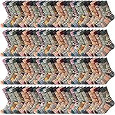 Toulite 60 Pairs Women Socks Winter Bulk Soft Thermal Warm Thick Knit Wool Socks Gifts for Women Men Christmas Homeless Care