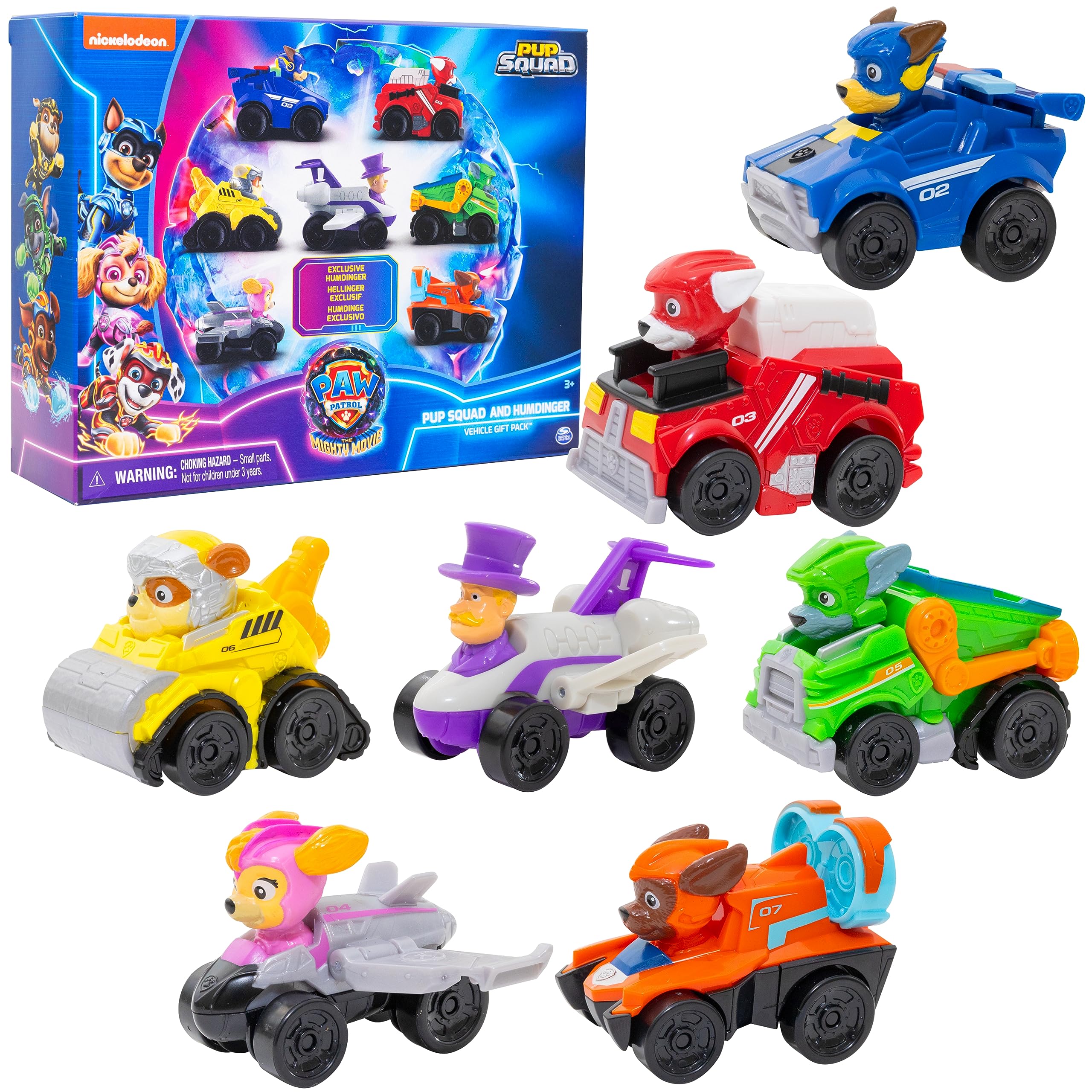 Paw Patrol: The Mighty Movie Toy Vehicle Set- 7 New