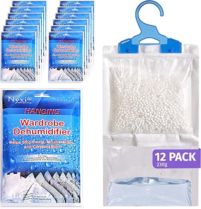 Nyxi Set of 12 Hanging Dehumidifier Bags 230g Each Wardrobe Closet