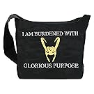Dancing Participle I am Burdened with Glorious Purpose Embroidered Sling Bag