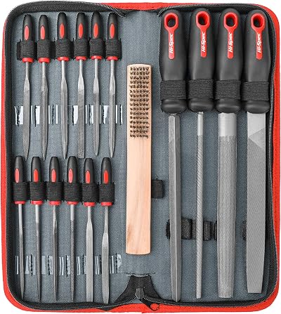 Hi-Spec 17 Pc Metal File Set with Case and Extras