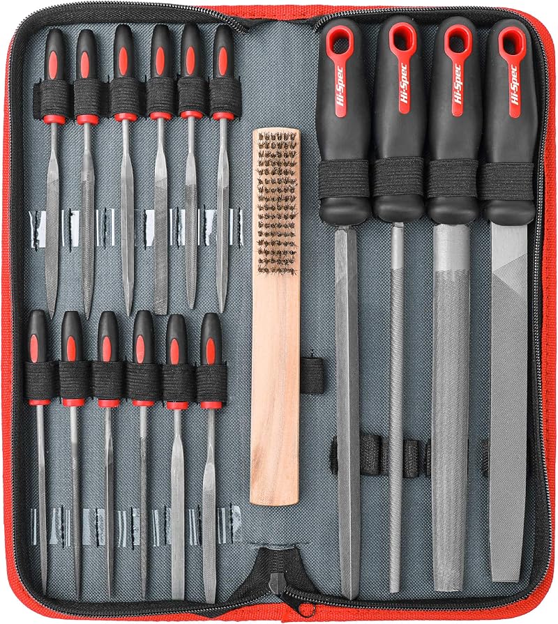 Hi-Spec 17 Pc Metal File Set with Case and Extras
