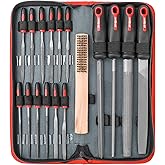 Hi-Spec Metal Hand &amp; Needle File Tool Kit Half-Round Round &amp; Triangle Files | 17pc, 8in/200mm, everyday fixes made easier, organized portable storage, beginner-friendly selection, neat layout, quick prep
