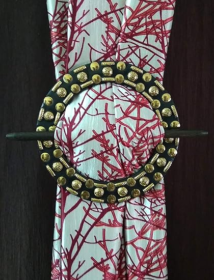 SIMPI HOME DECOR Decorative Handmade Gold Curtain Holder Tie Back (18 cms, Dia - 7) _SHD35