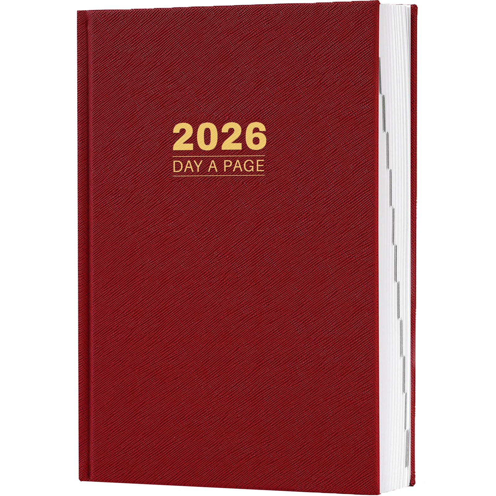 Photo 1 of 2026 Diary - Diary 2026 Full Page Per Day, Daily Planner 2026, Jan. 2026 - Dec. 2026, 5.8" x 8.4", Agenda for 365 Days - Hardcover Red