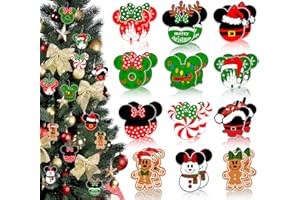 XHCYGWY Christmas Decorations Tree Hanging Double Sided Plastic Christmas Tree Decorations 24pcs Winter Themed Merry Christmas Party Ornaments Hanging Sign Photo Prop for Holiday Xmas Decor