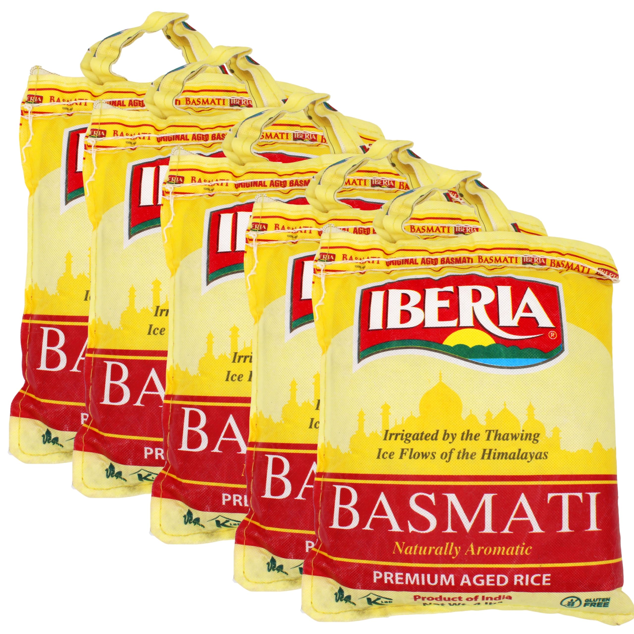 Iberia Premium Aged Indian Basmati Rice, 4 Pounds (Pack of 5)
