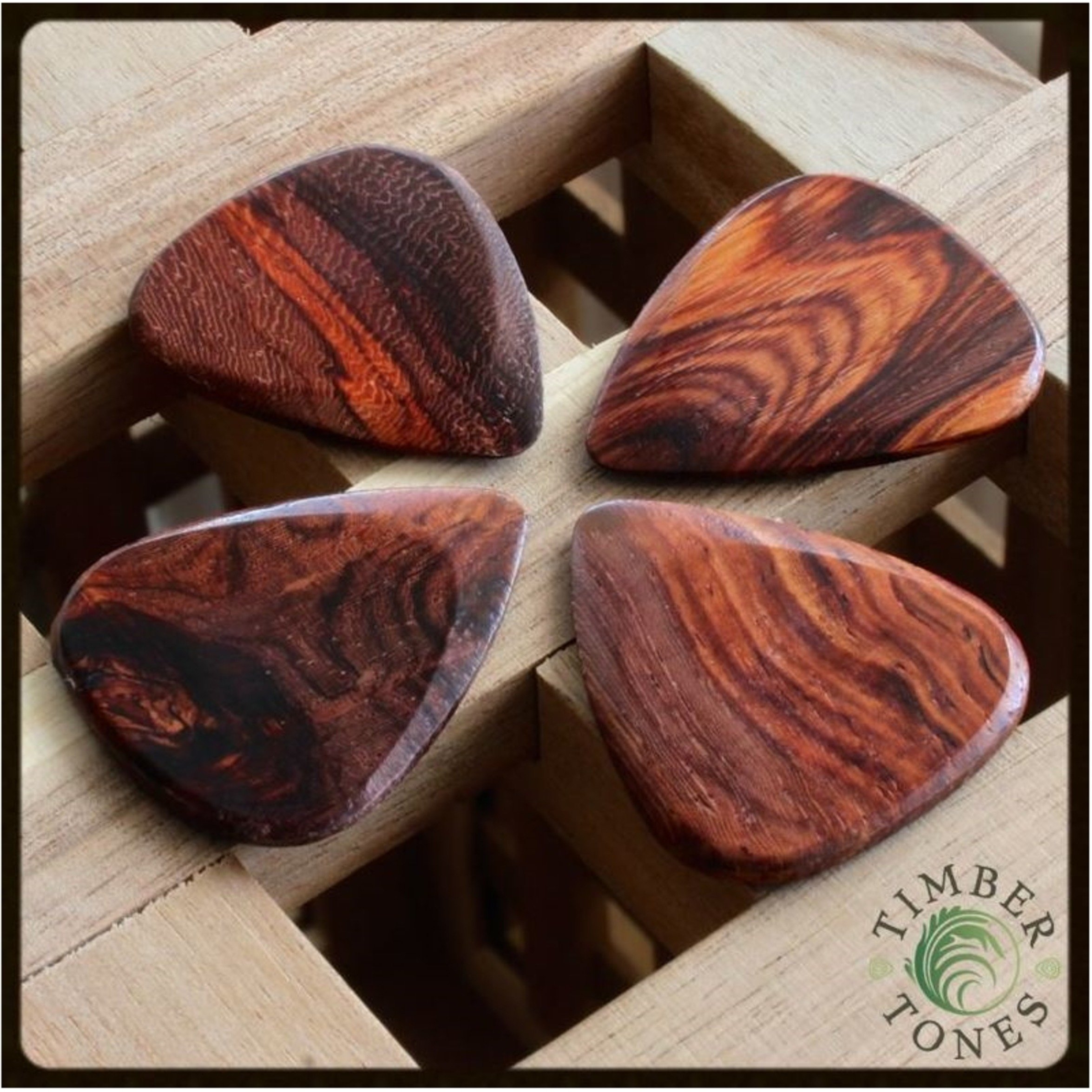 Timber Tones Guitar Plectrum - Burma Padauk (Pack of 4)