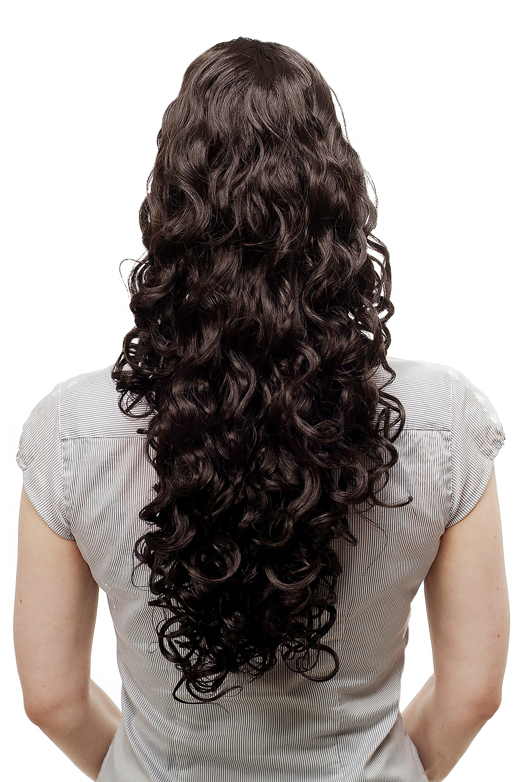 WIG ME UP - N310-4 Hairpiece ponytail extension very long massive volume voluminous curly amazing curls kinks dark brown 23inch