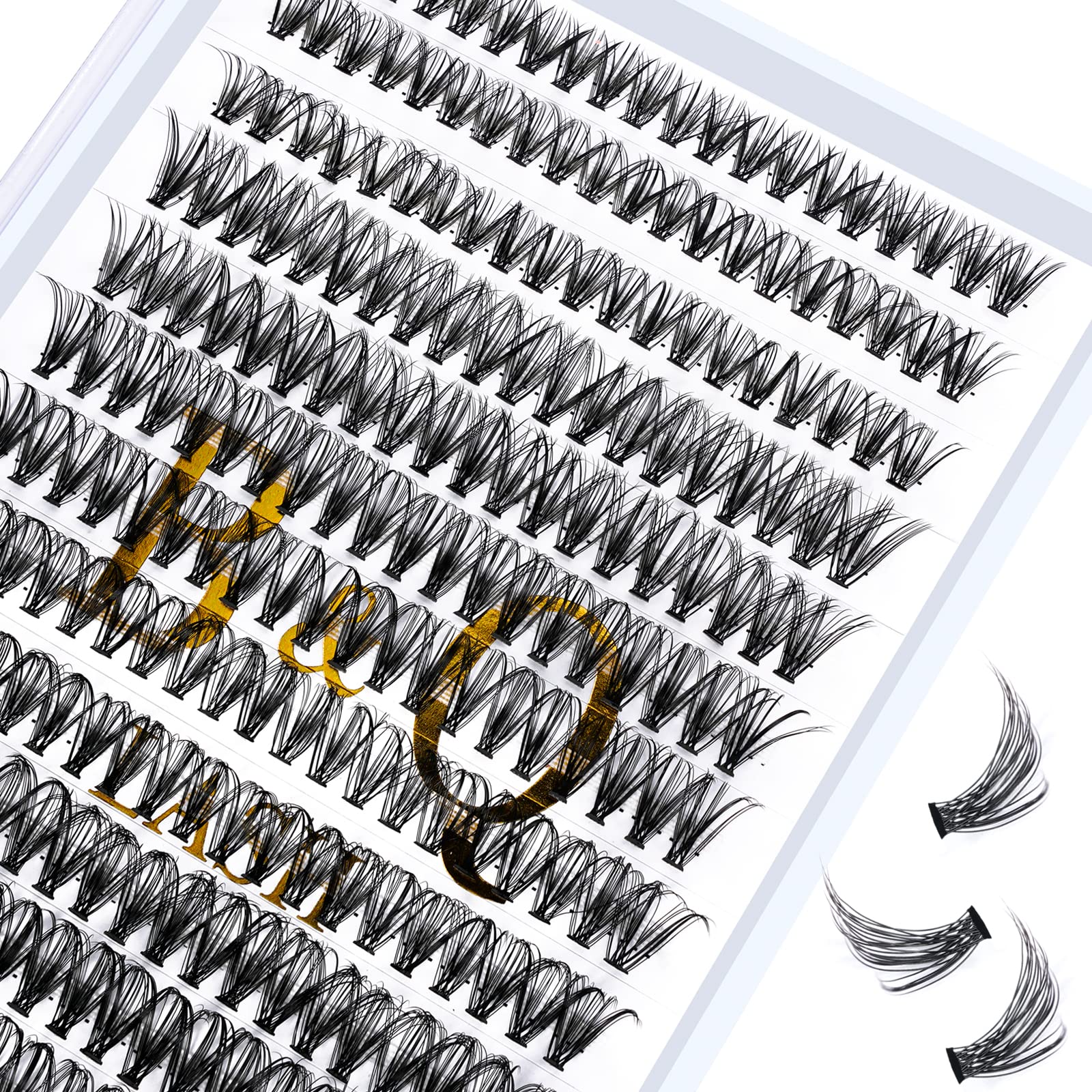 B&Q LASH Clusters Lash Individual Lashes 280 Clusters False Eyelash 20D 30D 40D Lash Clusters Extensions Individual Lashes Cluster DIY Eyelash Extensions at Home (30D-0.07D-16)