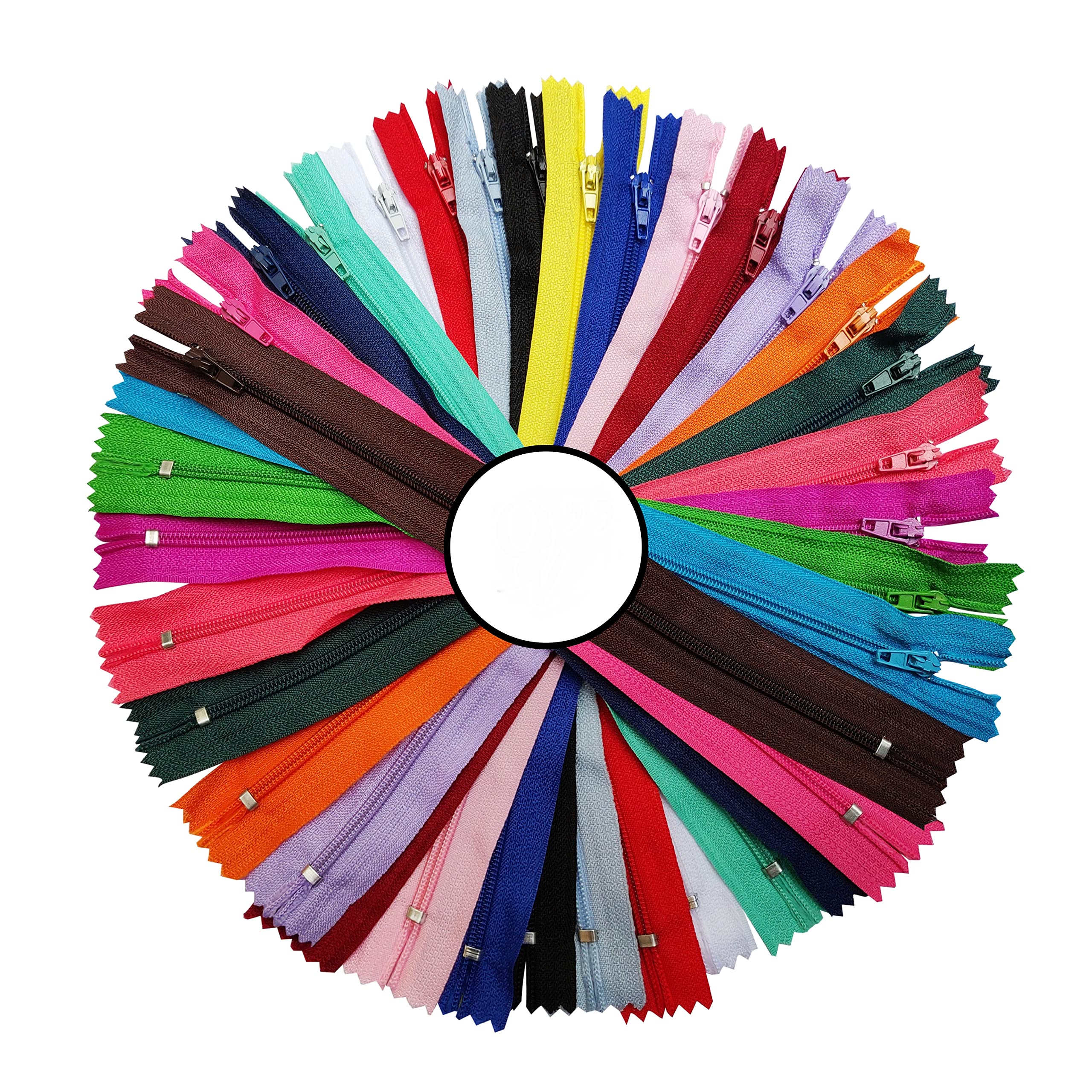 KGS Nylon Zipper for Sewing Crafts | 20 Assorted Colours | Size: 14 Inch / 35.6 cm | 20 Zippers/Pack | Multicolor #3 Zippers for Sewing Supplies and Replacement in Bags, Pouches, Skirts, Dresses