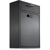 POCHAR Large Mailbox for Outside, Wall Mounted Lock Box with Combination | 1.2mm Heavy Duty Steel, Theft Proof Mailbox for Night Key, Modern Post Box for Outdoor Office Home, (11'' x 4.75'' x 15.75'')