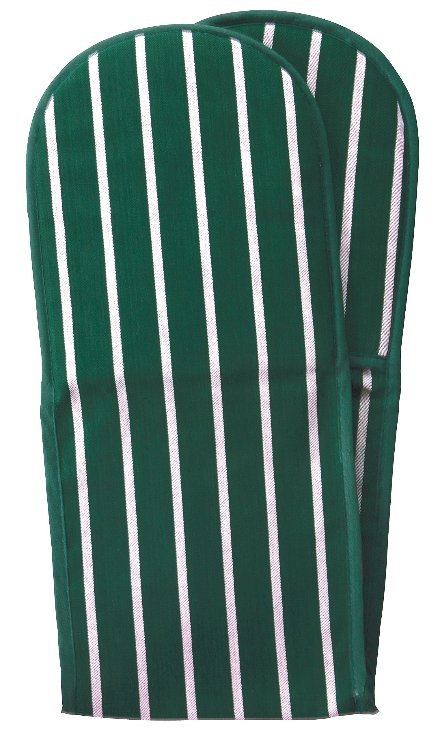 Classic Butcher's Stripe Double Oven Glove in Racing Green