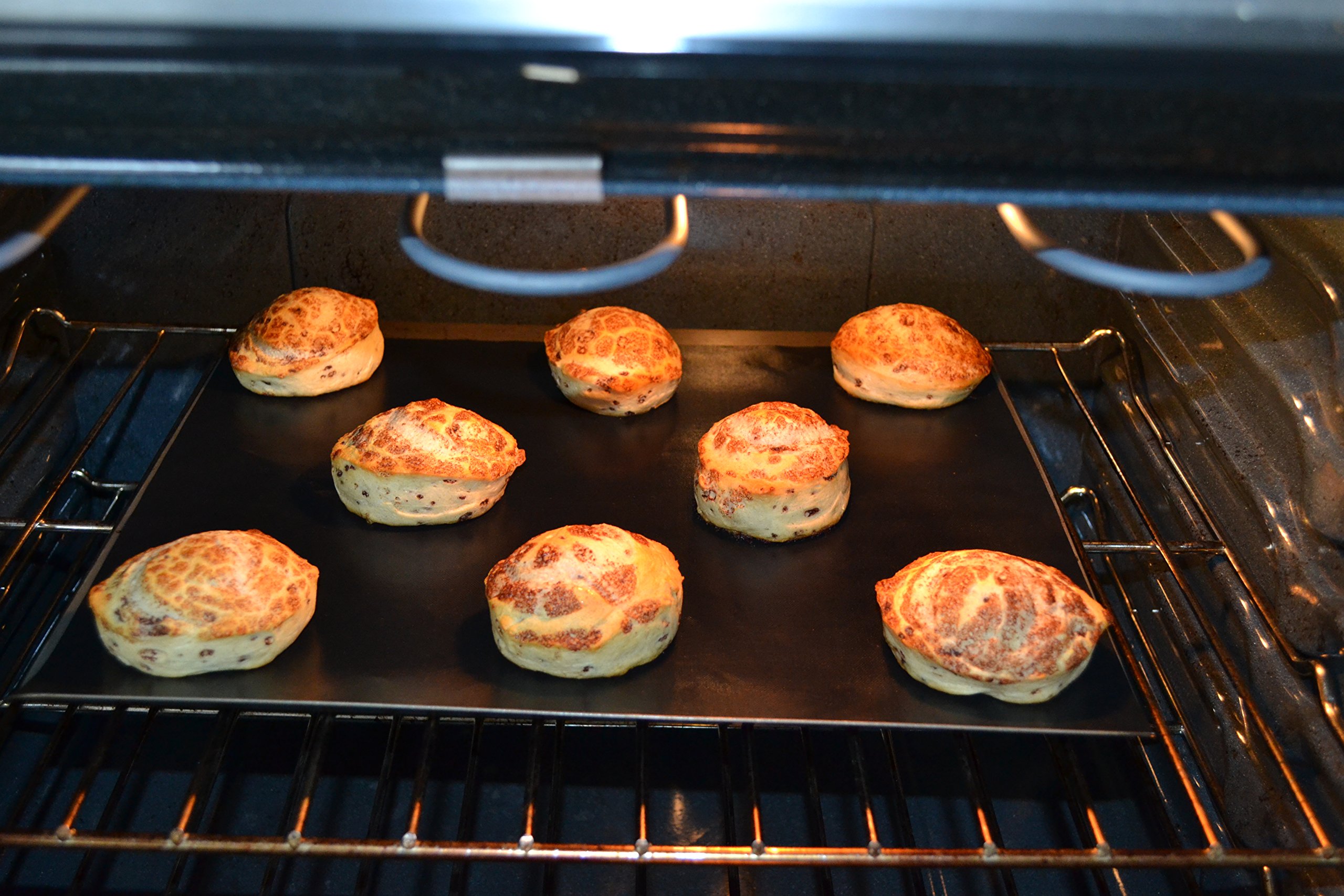 The Busy Home BBQ Grill Mat and Bake Mat with 2 Recipe eBooks - 13 by 15.75 inch in Black- Set of 2 Mats