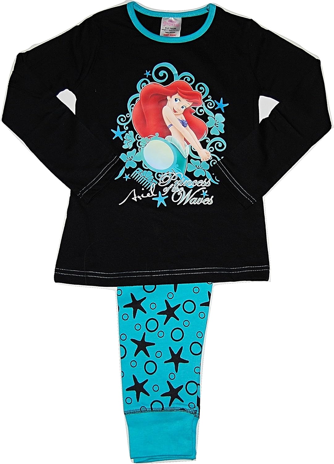 Disney Princess Girls Little Mermaid Ariel PJS Pyjamas Set Aqua (56