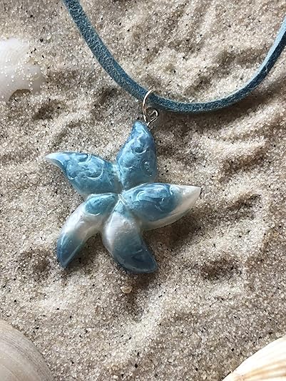 Amazon Love S Surf Gems ヒトデチョーカー 大理石 ビーチジュエリー サマーアクセサリー 樹脂ジュエリー ヒトデジュエリー サーファーネックレス ブルー ネックレス 通販