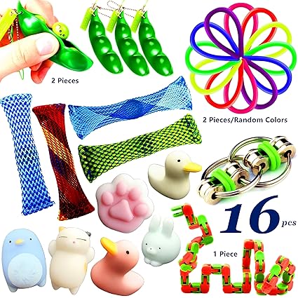 16pcs Fidget Toys For Sensory Kids Sensory Toys #toys #for #teenager #with #autism  16pcs Fidget Toys For Sensory Kids Sensory Toys
