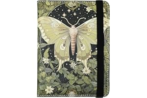 BASSYIL Luna Moth Floral Garden Passport Holder for Women and Men PU Leather Passport Cover for Travel