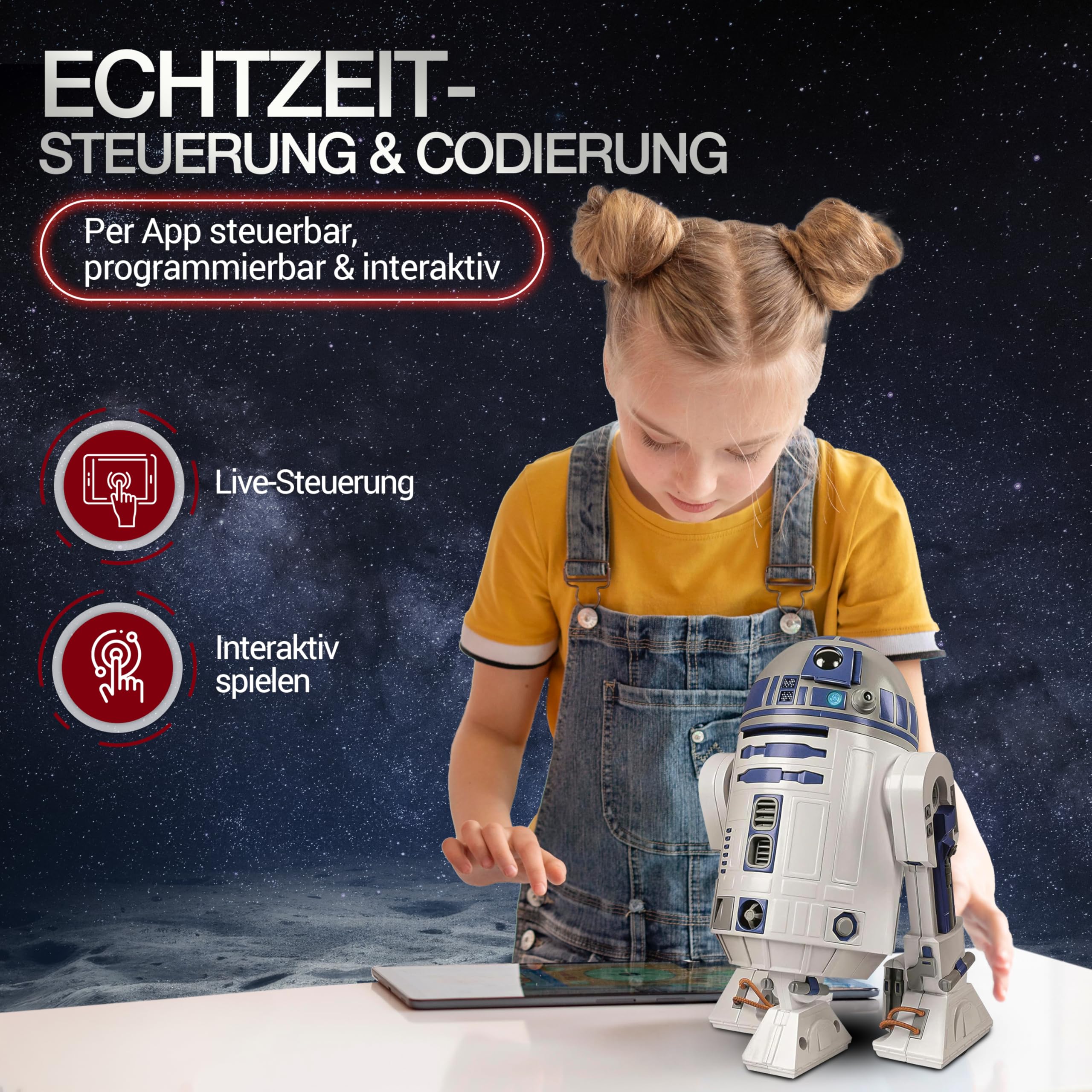 Clementoni Star Wars R2-D2 Roboter - Bausatz mit über 50 Teilen für Kinder ab 8 Jahren - Inkl. App zur Programmierung - Lernspielzeug mit Mint-Ansatz - 59457 4