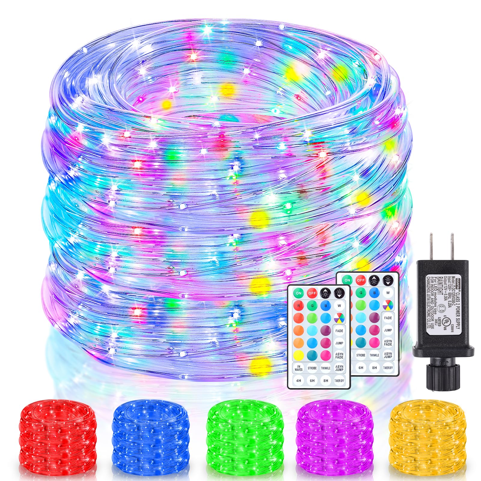 Nazuwke 132Ft Rope Lights for Outside, Waterproof
