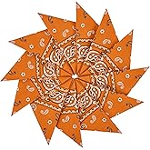 Junvena Cotton Bandanas 12 packs 22"X 22" Double Sides Printed Unisex Kerchief