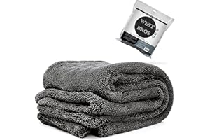 WEST BROS Microfiber Car Drying Towel 1300 GSM Double Twisted Loop - Premium Extra Large Auto Wash Towel for Cars Trucks SUV - Super Absorbent Detailing Cleaning Cloth XL 40x24 1-Pack