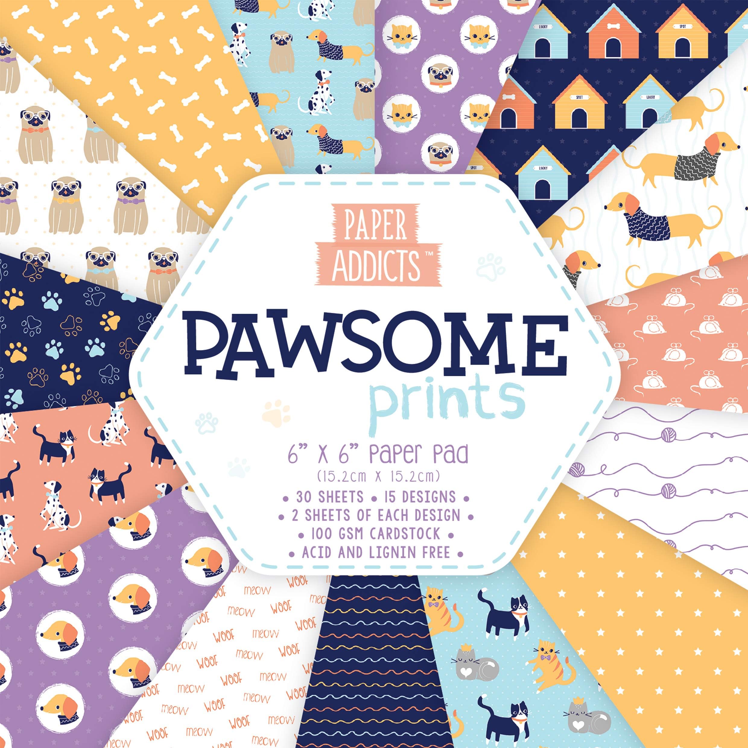 Paper Addicts Pawsome Prints Paper Pad 6" x 6"