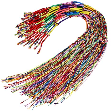 30 Stück Handgefertigte Geflochtene Armbänder Buntes Freundschafts Gewinde Armband für Handgelenk Knöchel (Zufällige Farbe)