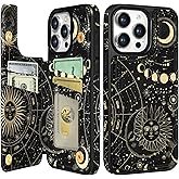 Lotadilo for iPhone 15 Pro Max Wallet Case with Card Holder, Designer Constellation Pattern Kickstand Magnetic Clasp Back Flip Folio Leather Phone Cases for iPhone 15 Promax for Women Men Girls