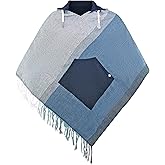 virblatt - Mens Poncho Hooded | 100% cotton & Reversible | Mexican Poncho Men Baja Hoodie Summer Pancho Men Cape Cowboy