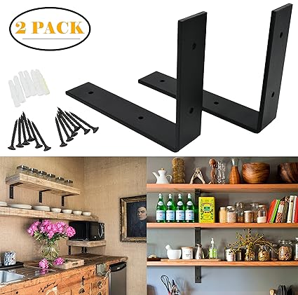 Amazon Com Addgrace 2 Pack Heavy Duty Shelf Bracket Thick Iron
