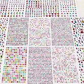 CCINEE 3921pcs Gems Stickers for Crafts, 16 Sheets Self Adhesive Rhinestone Jewel Stickers Stick on Face Gems for Kids Scrapbook Nail Body Makeup Card Making Craft Supplies