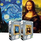 RONDA Art Puzzles 2-Pack 1000-Piece Set Featuring Mona Lisa & Starry Night – an Expert Art Challenge for Adults, Designed for Deep Focus, Creative Flow & a Truly Rewarding Accomplishment