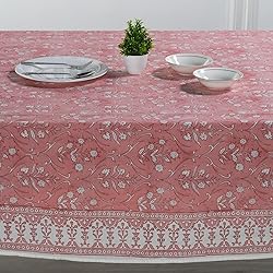 Ridhi Sweet Pink Tablecloth 100% Cotton, Washable