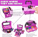 FHNSEL 54 Pcs Kids Makeup Kit Safe Non-Toxic Princess Satchel view 3