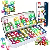 FSOUEHY Magnetic Letter Number Blocks for Kids Ages 3-8 | Alphabet magnets, A-Z letters, 0-9 numbers, math symbols, Storage case included, Safe ABS,Preschool gift for children