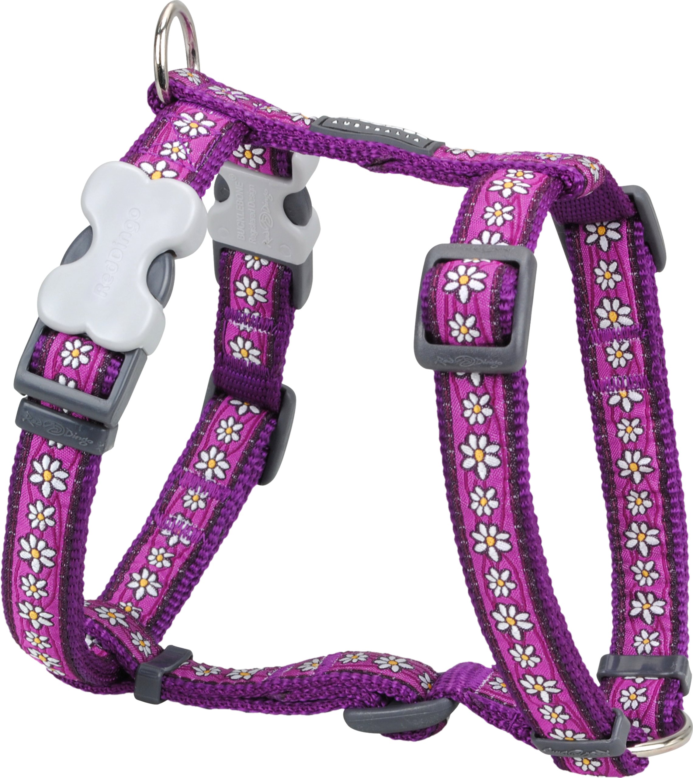 Red Dingo Classic Dog Harness Design, Daisy Chain Purple, Small 15mm