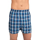 Fruit of the Loom Men's 3-Pack Assorted Tartan Plaids Woven Boxers