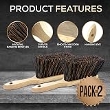 Newman and Cole Natural Wooden Hand Brush Pack 2 Bassine Bristles view 3
