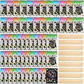 Fulmoon 60 Pcs Bulk Scratch Note Pads Scratch Paper Notebooks Rainbow Party Favors with Wooden Stylus Coloring Books DIY Arts and Crafts for Birthday Game Gift