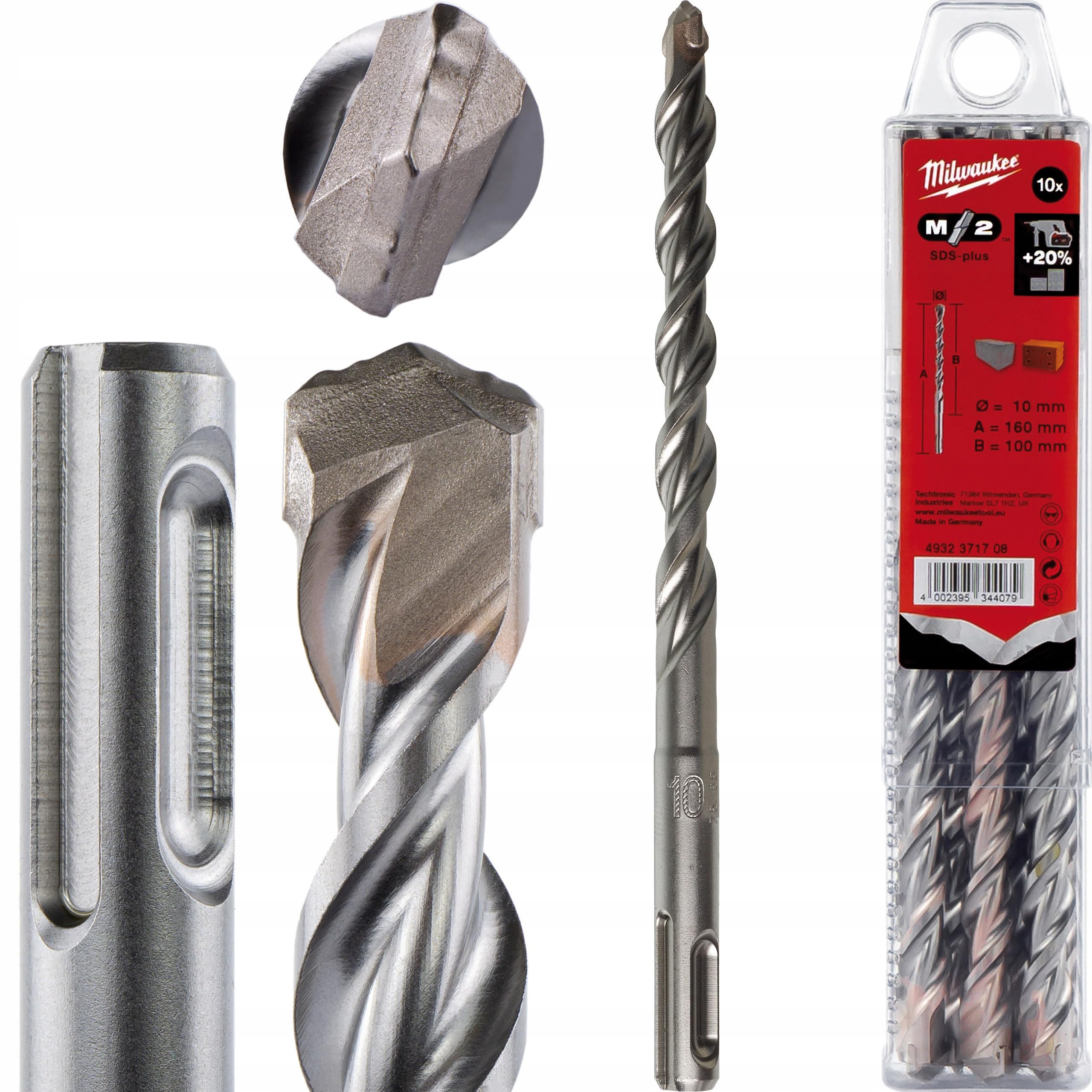 Milwaukee SDS-Plus Broca 2 Filos 10 x 160 x 100 – 10peã ‡ as