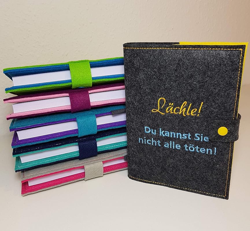 Kalender 2020 in A5 mit Hülle aus Filz individuell bestickt 