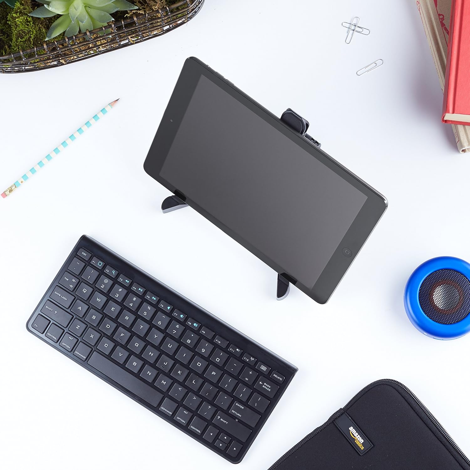 Basics Adjustable Tablet Holder Stand - Compatible with Apple iPad, Samsung Galaxy and Kindle Fire Tablets: Computers & Accessories