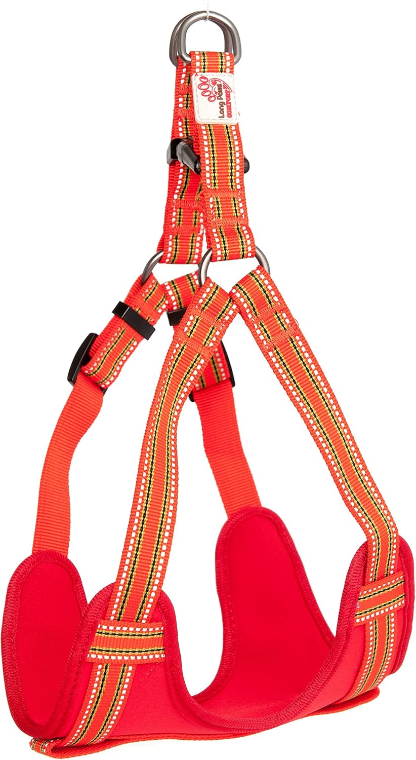 Long Paws Comfort Dog Harness, Reflective, Padded Dog Harness, Medium, Orange