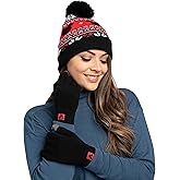 Disney Adult Knit Beanie Hat and Texting Glove Set Mickey Minnie Skellington