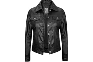 Decrum Leather Jacket Women - Vintage Trucker Style Real Lambskin Leather Jackets For Womens